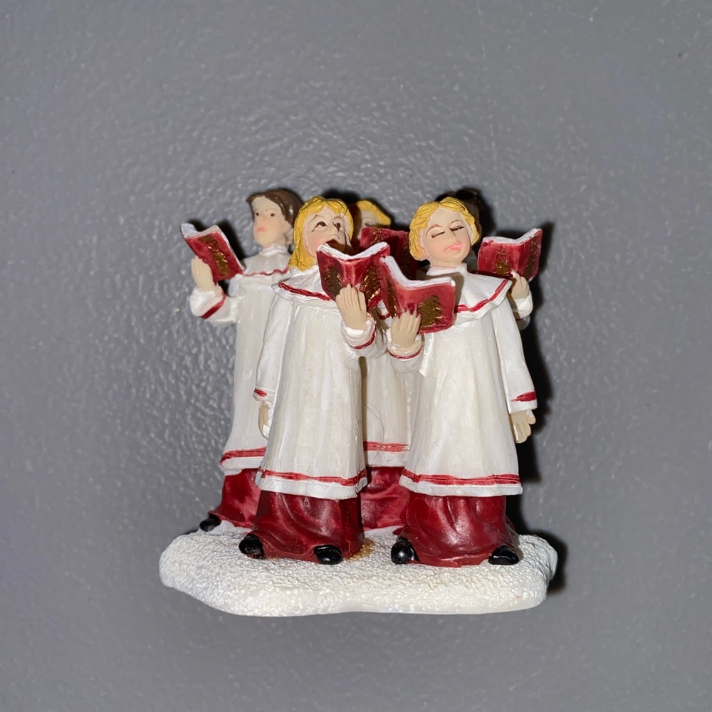Holiday Choir Figurine in Red and White